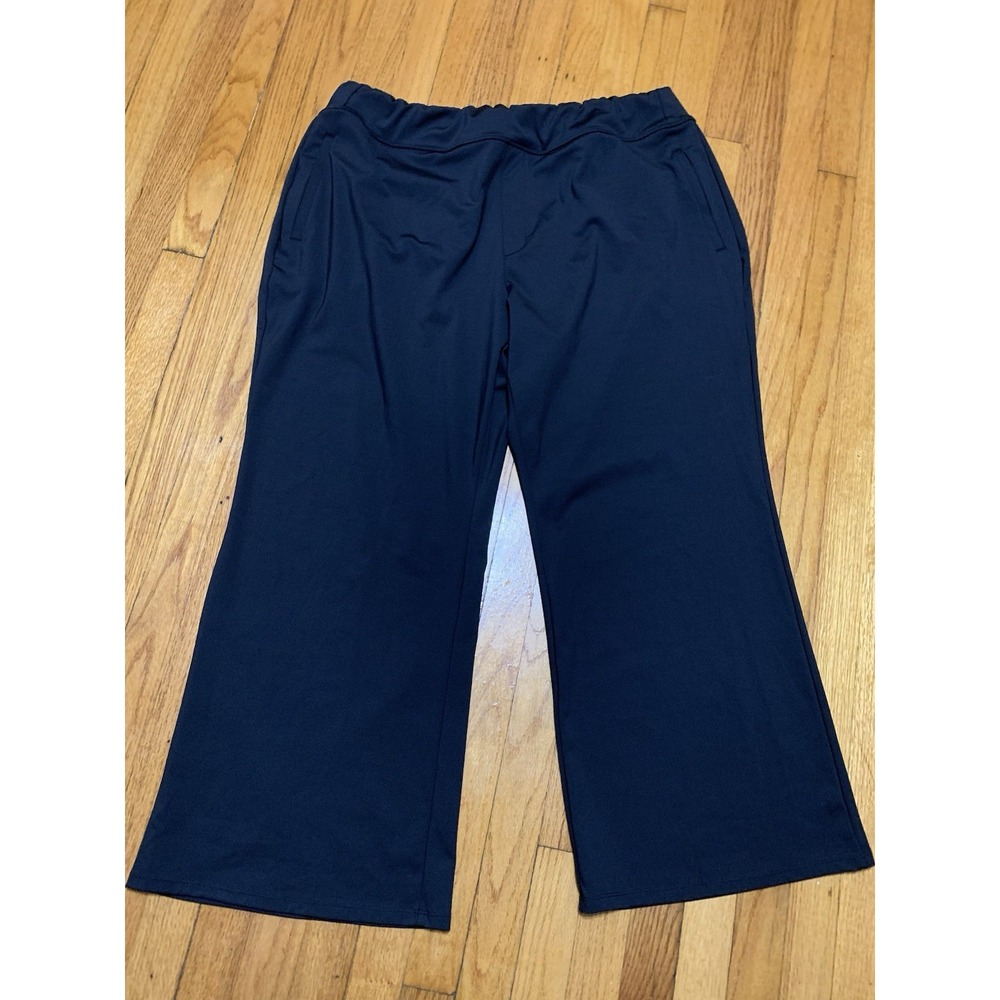 Halara Flex™ High Waisted Pocket Wide Leg Cropped Work Pants Black Size 3X